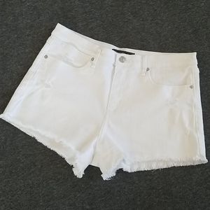 A & F White High Waisted Denim Shorts 29